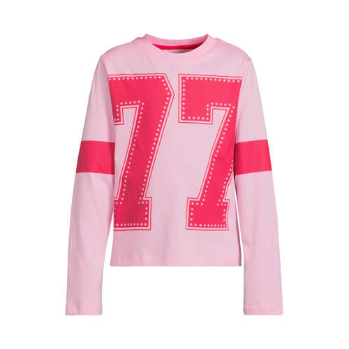 Coolcat longsleeve met letter 77 printopdruk Johanna roze afbeelding