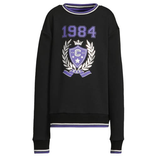 Coolcat fleece sweater met 1984 print Amalia zwart afbeelding