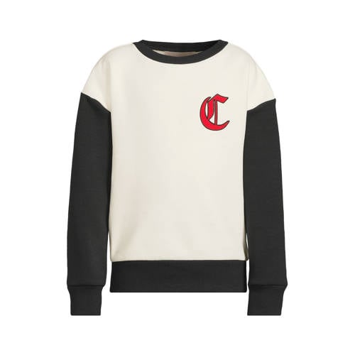 Coolcat colourblock sweater met printopdruk Ace off-white/zwart afbeelding