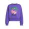Coolcat boxy fleece sweater met printopdruk Sanne paars
