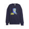Coolcat fleece sweater met beer printopdruk Kane donkerblauw