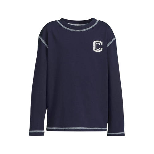 Coolcat relaxed overlock longsleeve met C logo Danny donkerblauw afbeelding