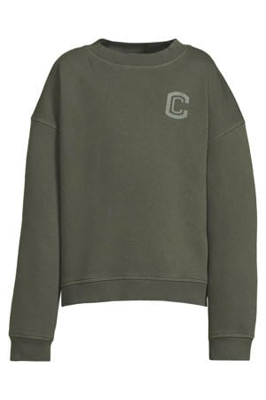 oversized fleece sweatshirt met C logo Tyler khaki