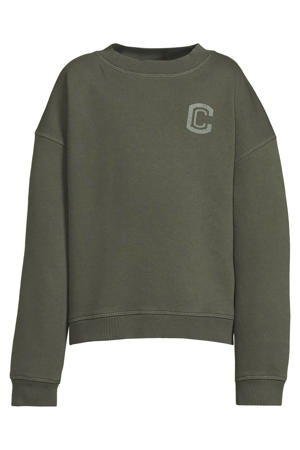 oversized fleece sweatshirt met C logo Tyler khaki