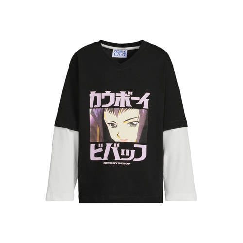 Coolcat longsleeve met Cowboy Bebop licence printopdruk zwart afbeelding