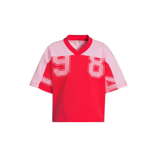 Coolcat cropped T-shirt met 1984 printopdruk Lori rood/roze afbeelding