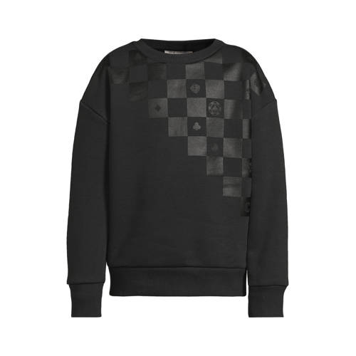 Coolcat fleece sweater met printopdruk Josh donkergrijs afbeelding