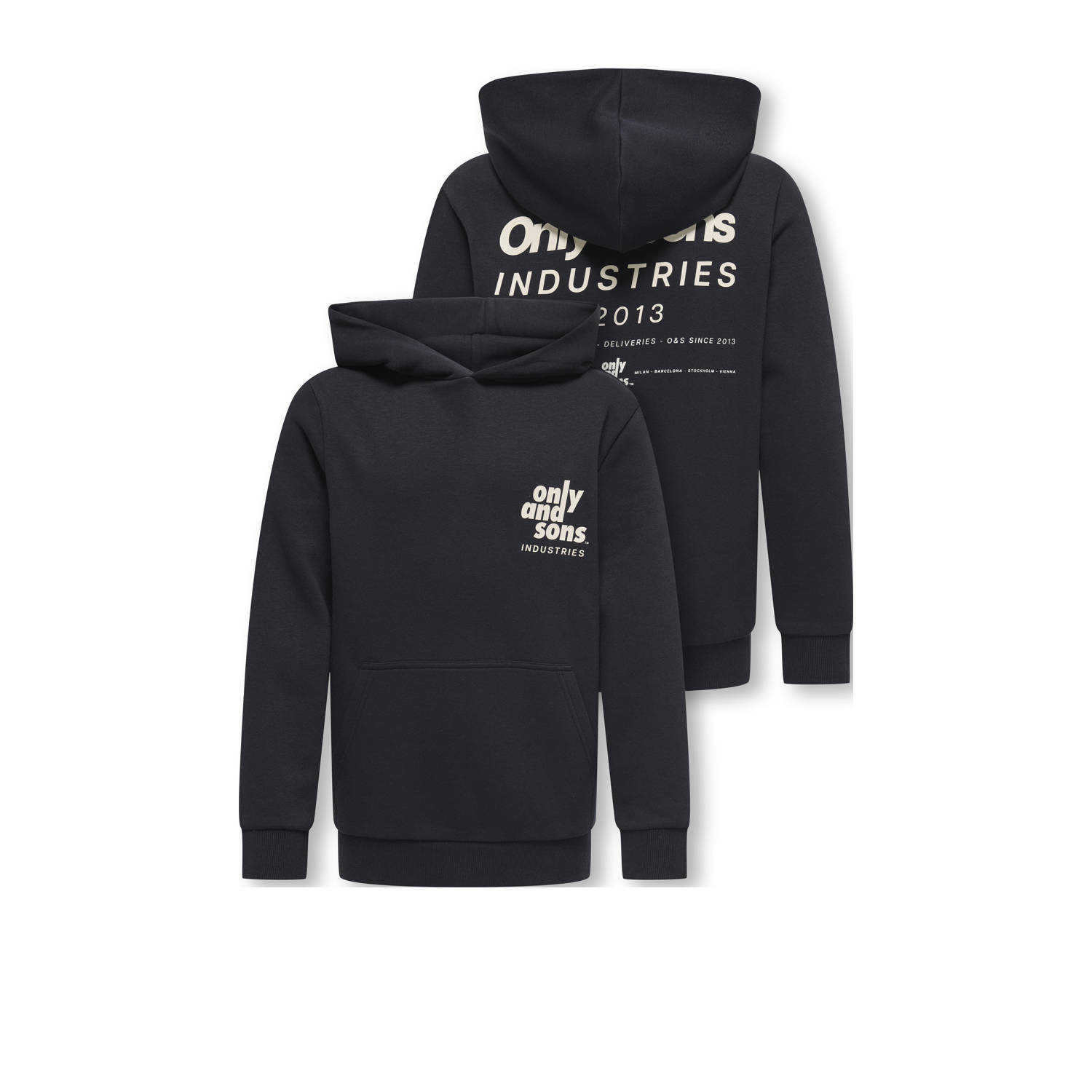 ONLY & SONS JUNIOR hoodie zwart