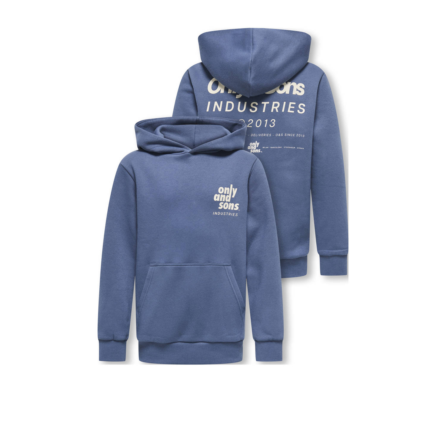 ONLY & SONS JUNIOR hoodie blauw
