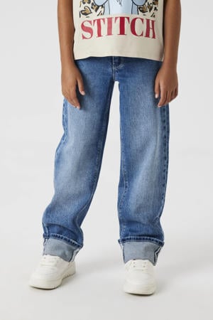 straight leg jeans medium blue denim
