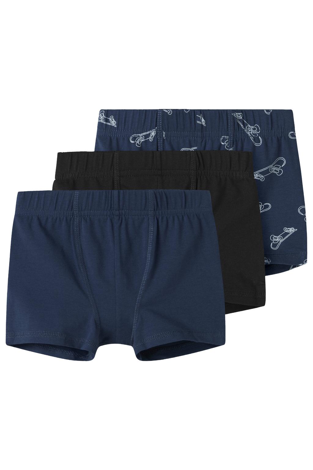 NAME IT MINI boxershort - donkerblauw/zwart (set van 3)