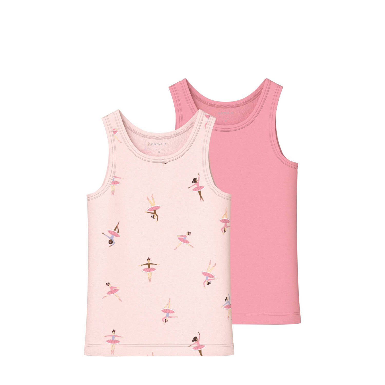 NAME IT MINI hemd set van 2 lichtroze roze