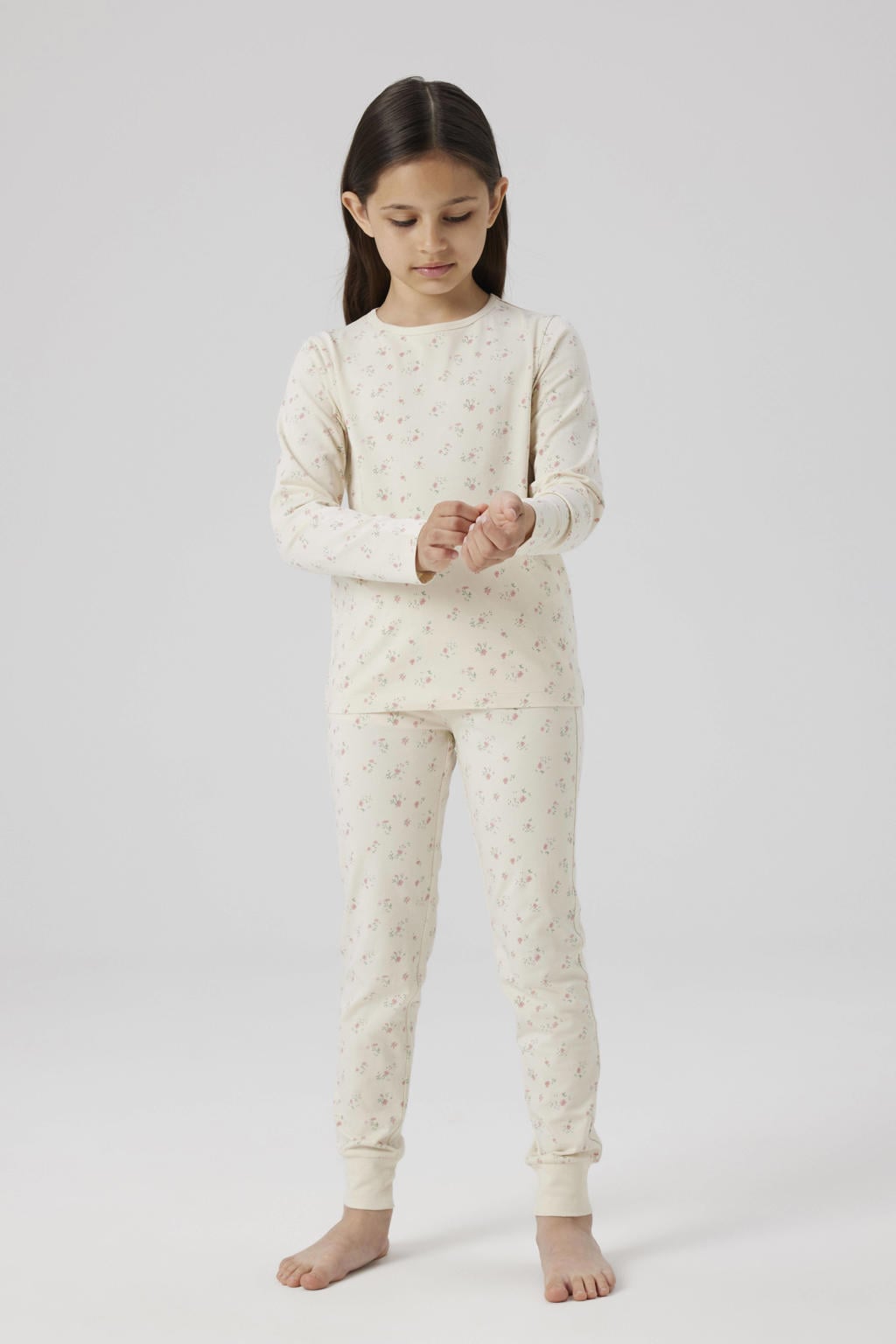 NAME IT KIDS gebloemde pyjama - ecru