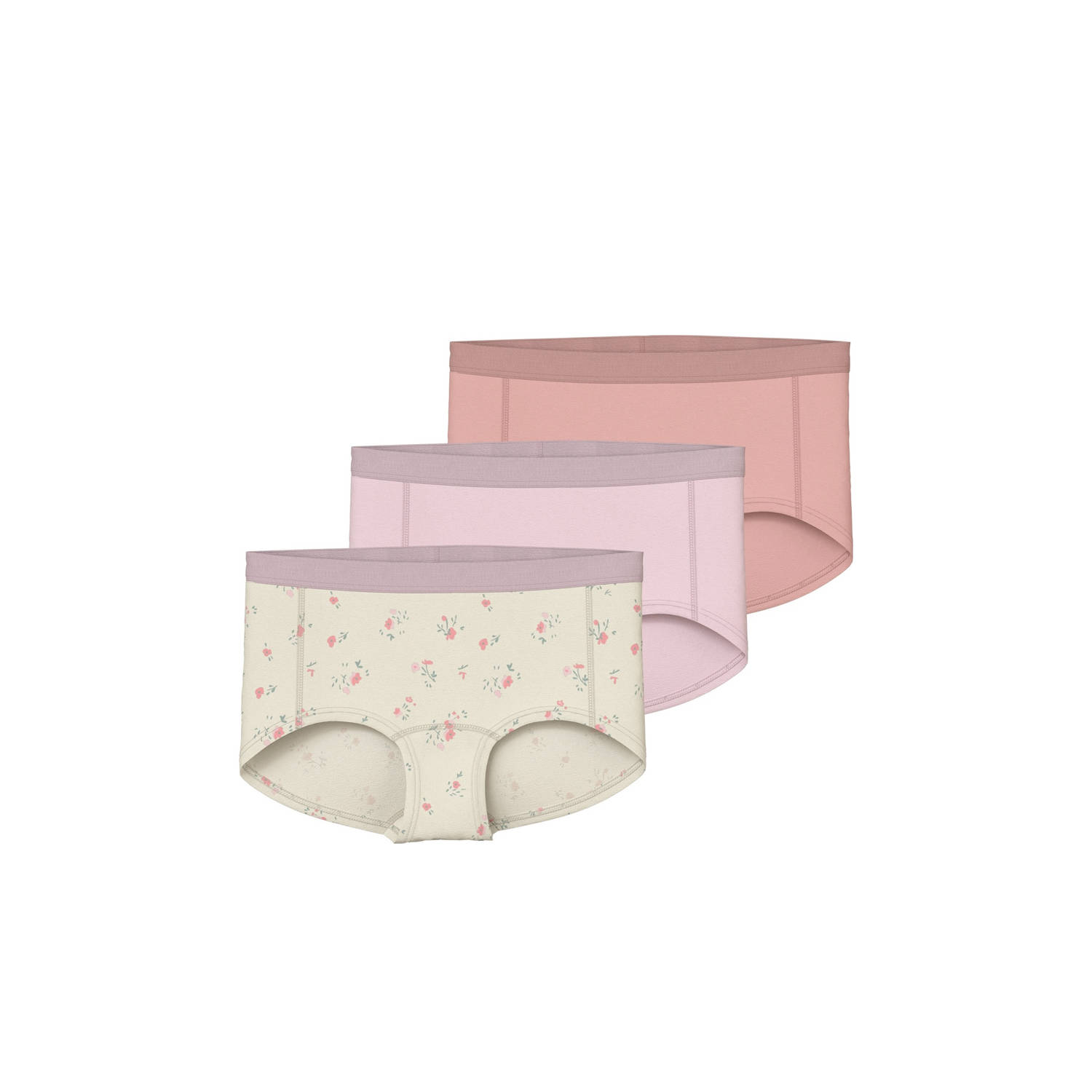 NAME IT KIDS hipster set van 3 ecru lichtroze roze