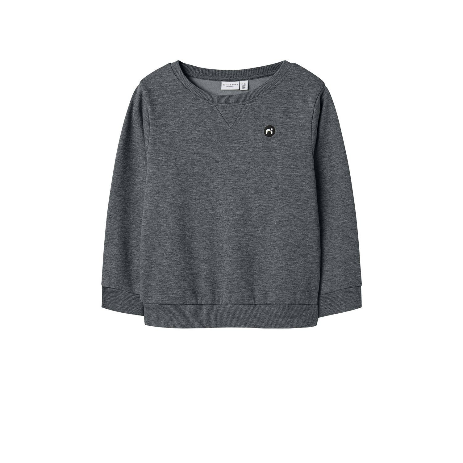 NAME IT KIDS sweater donkergrijs melange