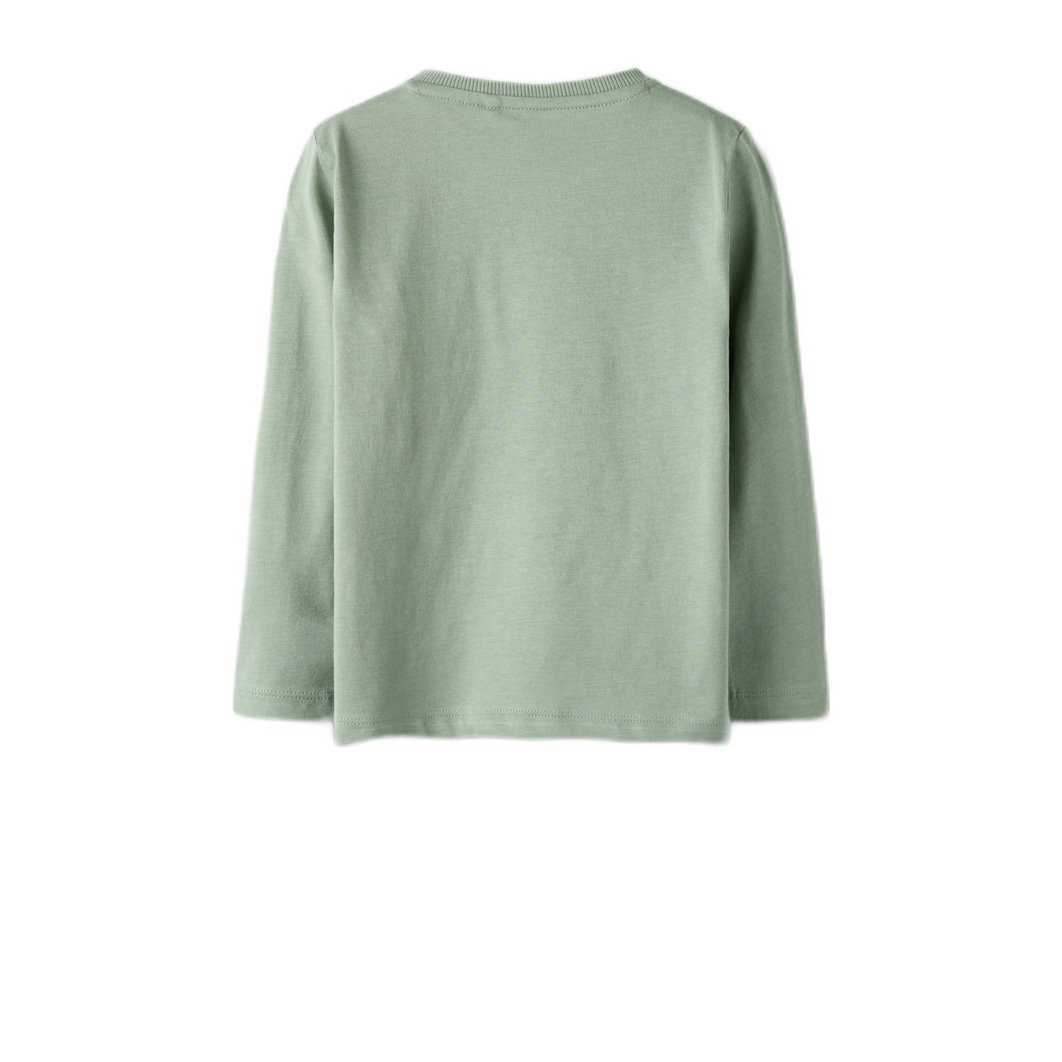 NAME IT MINI longsleeve NMMNIKO set van 3 lichtgroen beige donkerblauw
