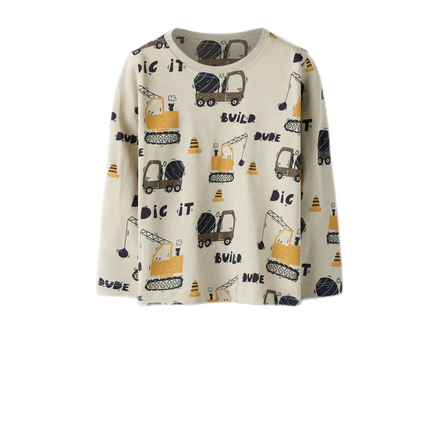 NAME IT MINI longsleeve NMMNIKO set van 3 lichtgroen beige donkerblauw