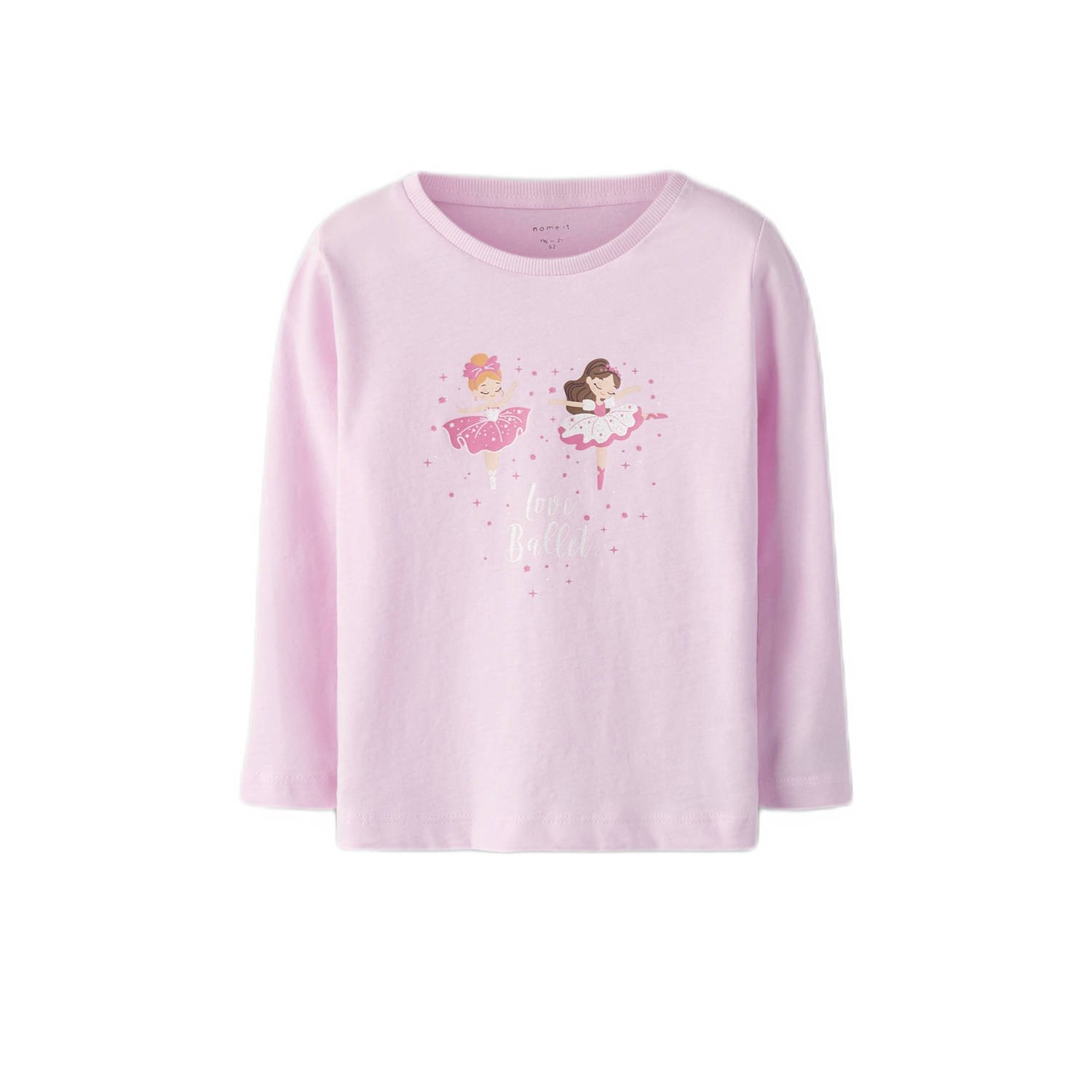 NAME IT MINI longsleeve NMFNIA set van 3 roze lichtroze wit
