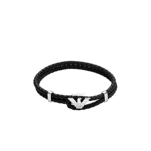 Emporio Armani leren armband EGS3237040 zwart afbeelding