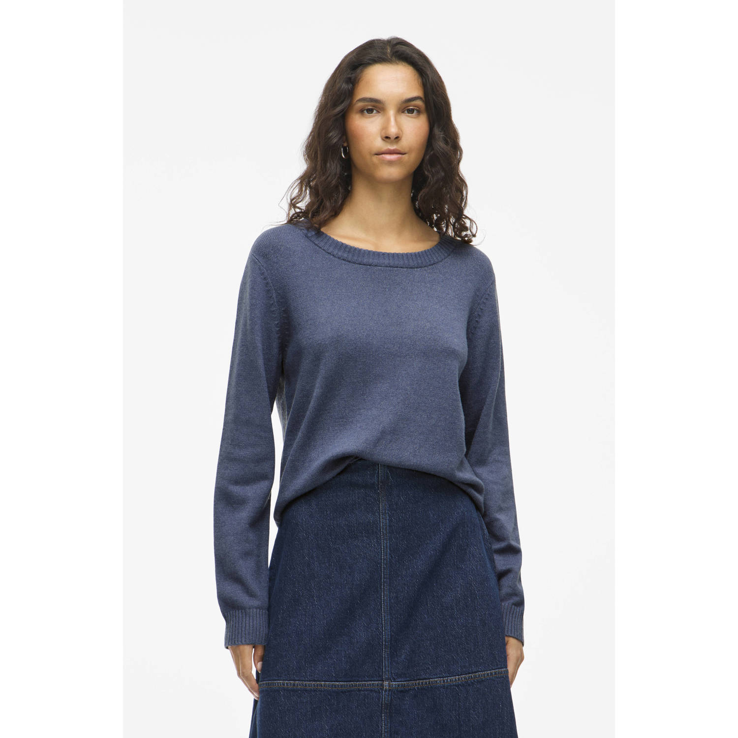 Vila Trui met ronde hals VIRIL O-NECK L S KNIT TOP NOOS