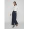 VILA wide leg high waist casual broek  marineblauw