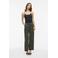 VILA straight high waist pantalon donkergroen
