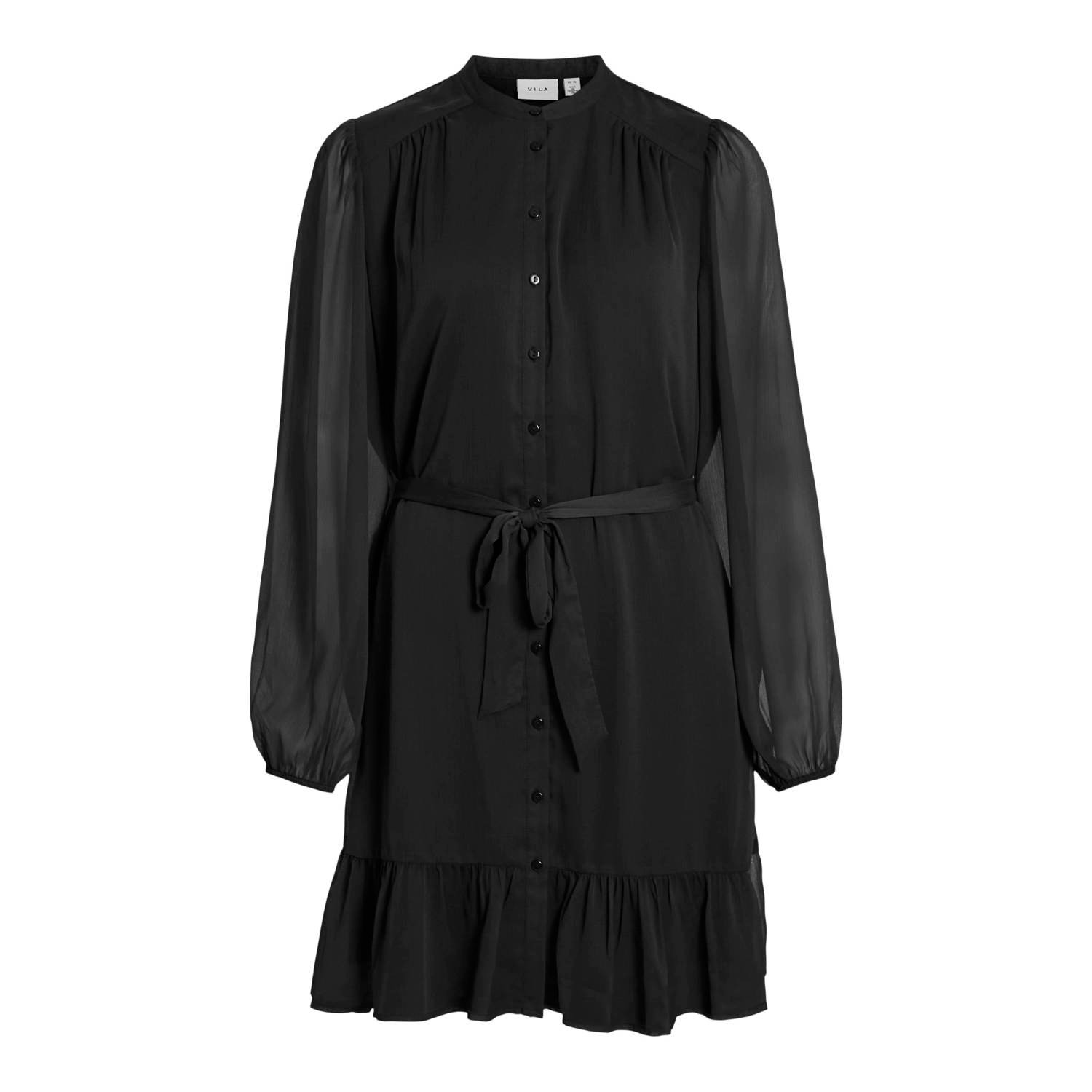 Vila Chiffon jurk VIFALIA L S DRESS NOOS