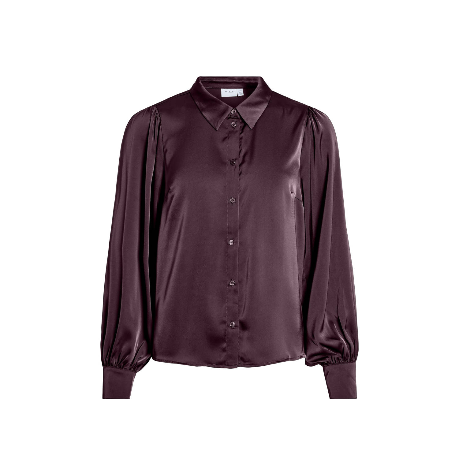 VILA satijnen blouse donkerrood