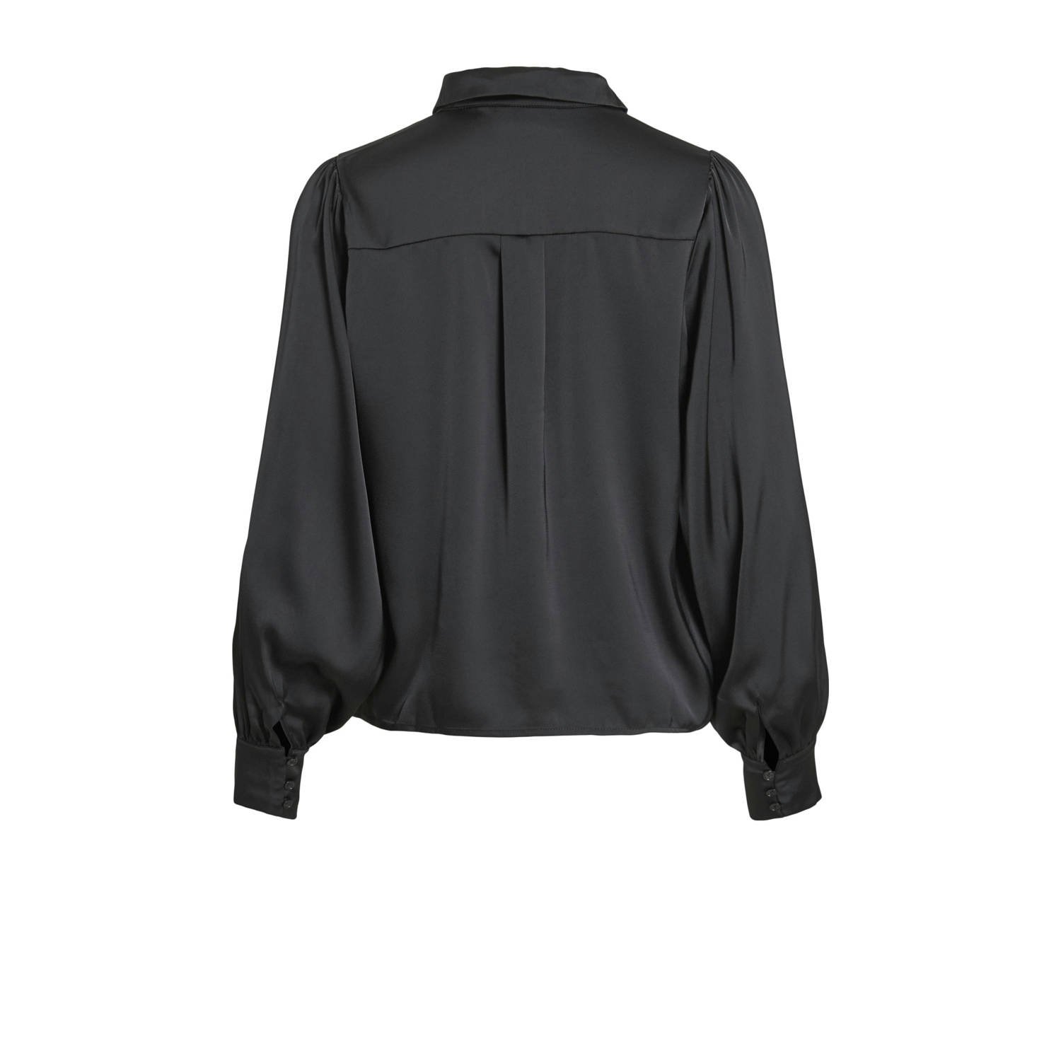 VILA satijnen blouse zwart