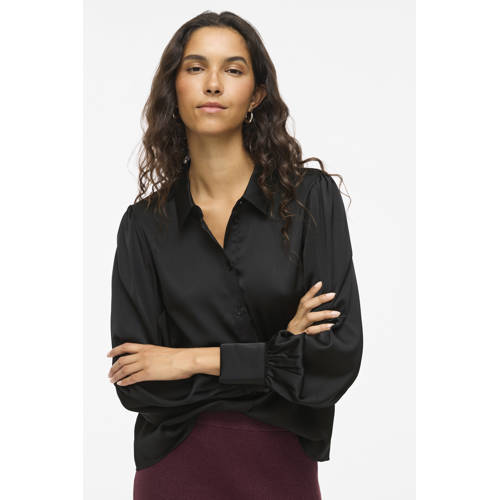 VILA satijnen blouse zwart afbeelding