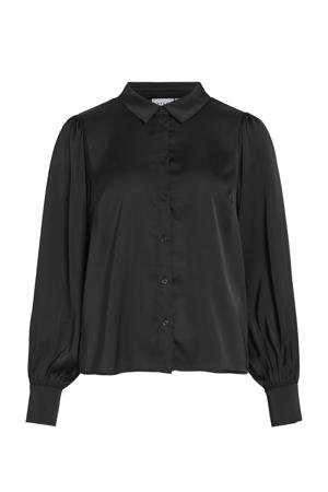 satijnen blouse zwart