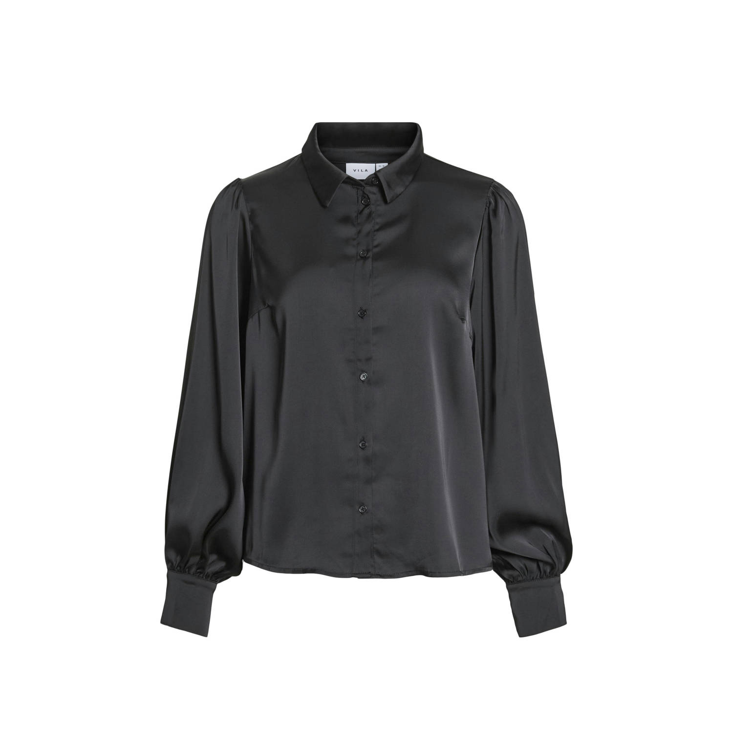 VILA satijnen blouse zwart