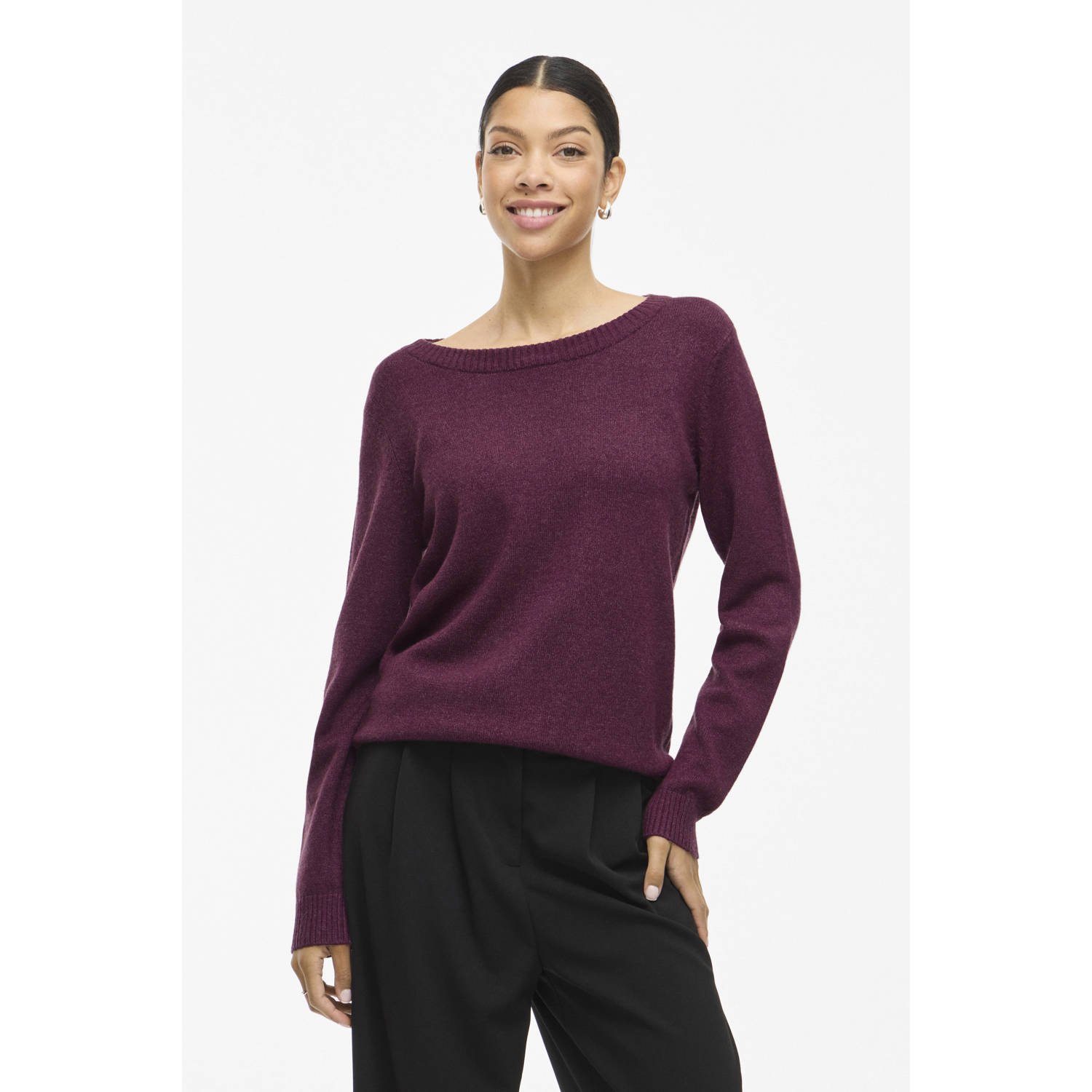Vila Trui met ronde hals VIRIL O-NECK L S KNIT TOP NOOS