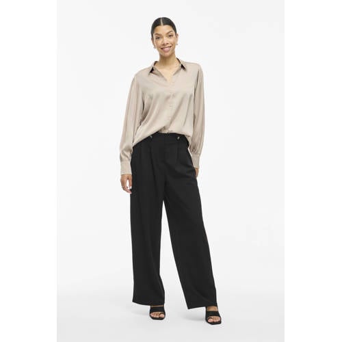 VILA satijnen blouse zand afbeelding