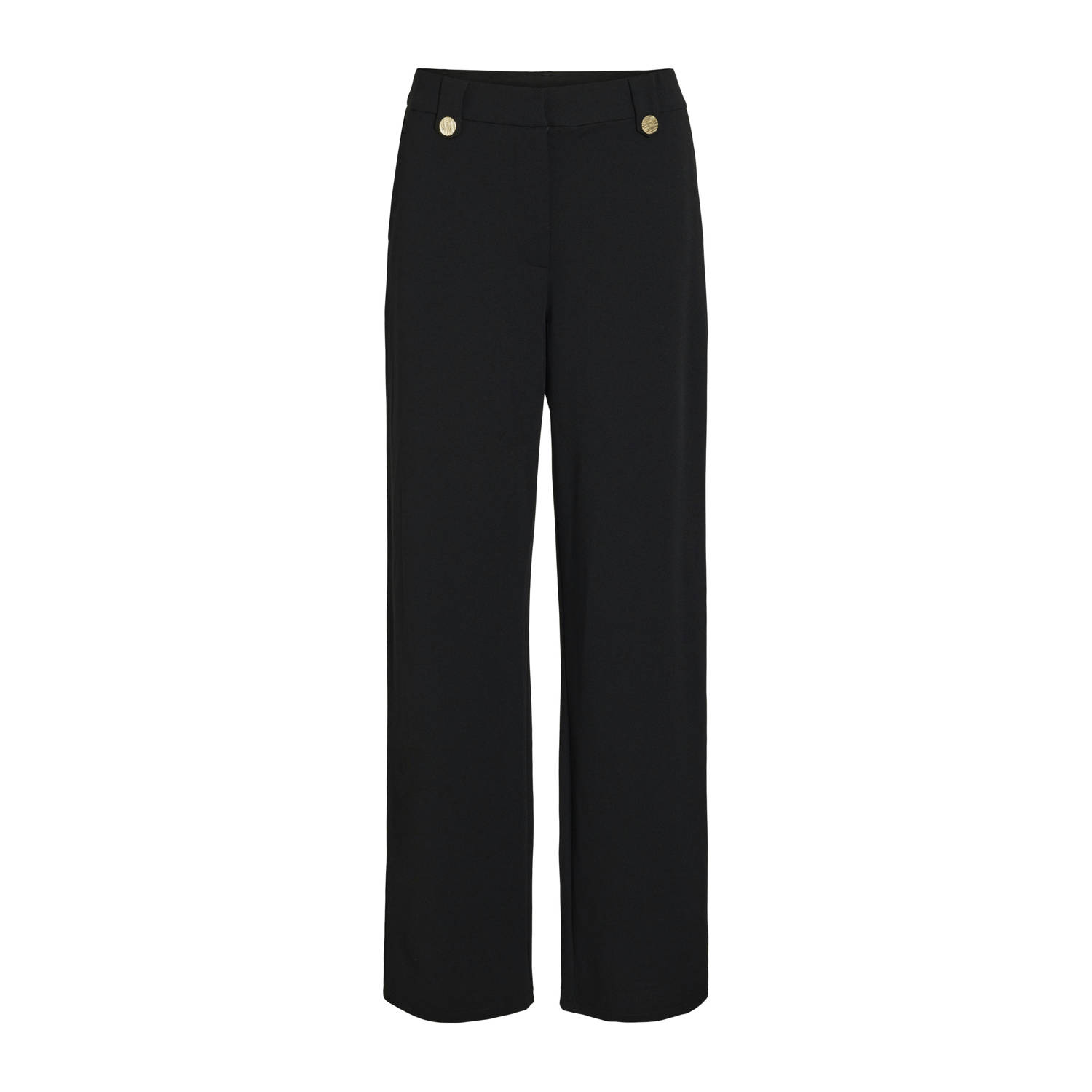 VILA straight high waist pantalon zwart