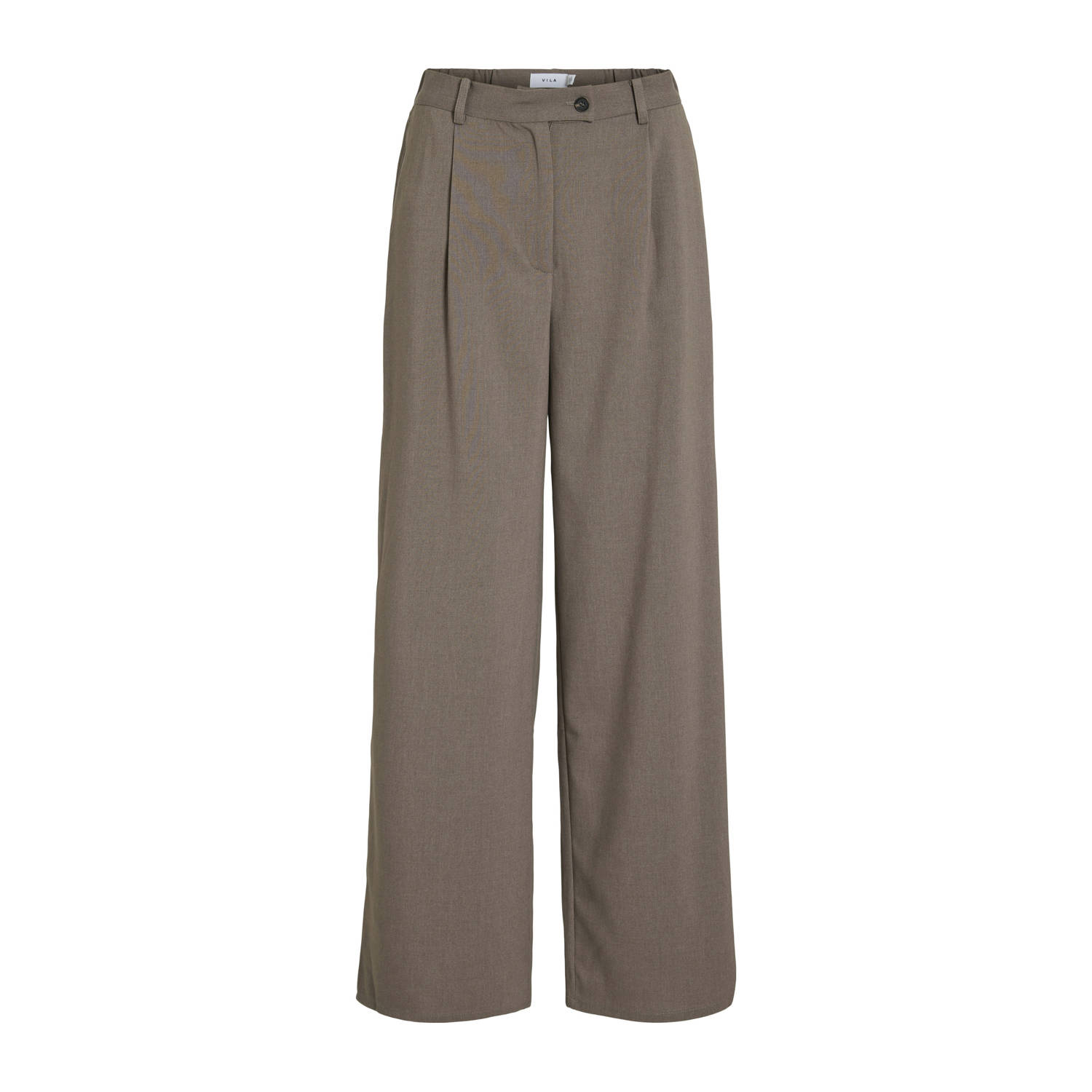 VILA wide leg high waist pantalon taupe