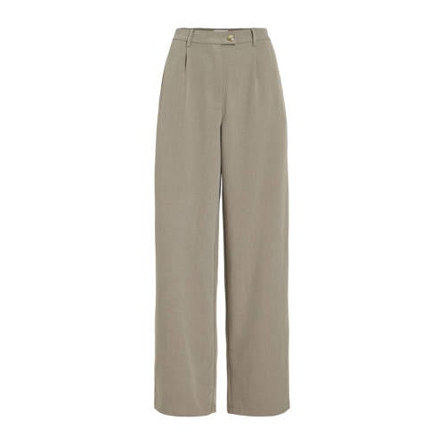 VILA wide leg high waist pantalon taupe afbeelding