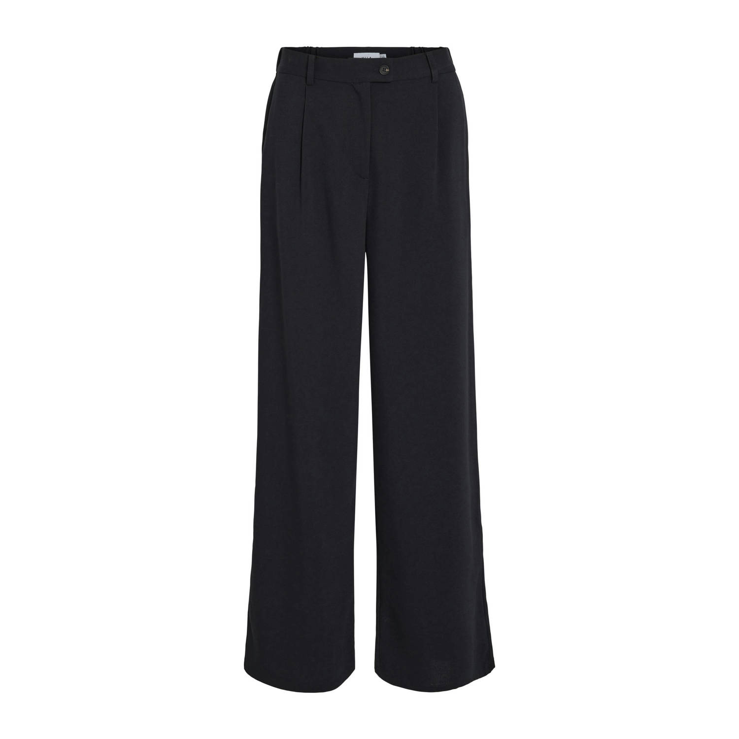 VILA wide leg high waist pantalon zwart