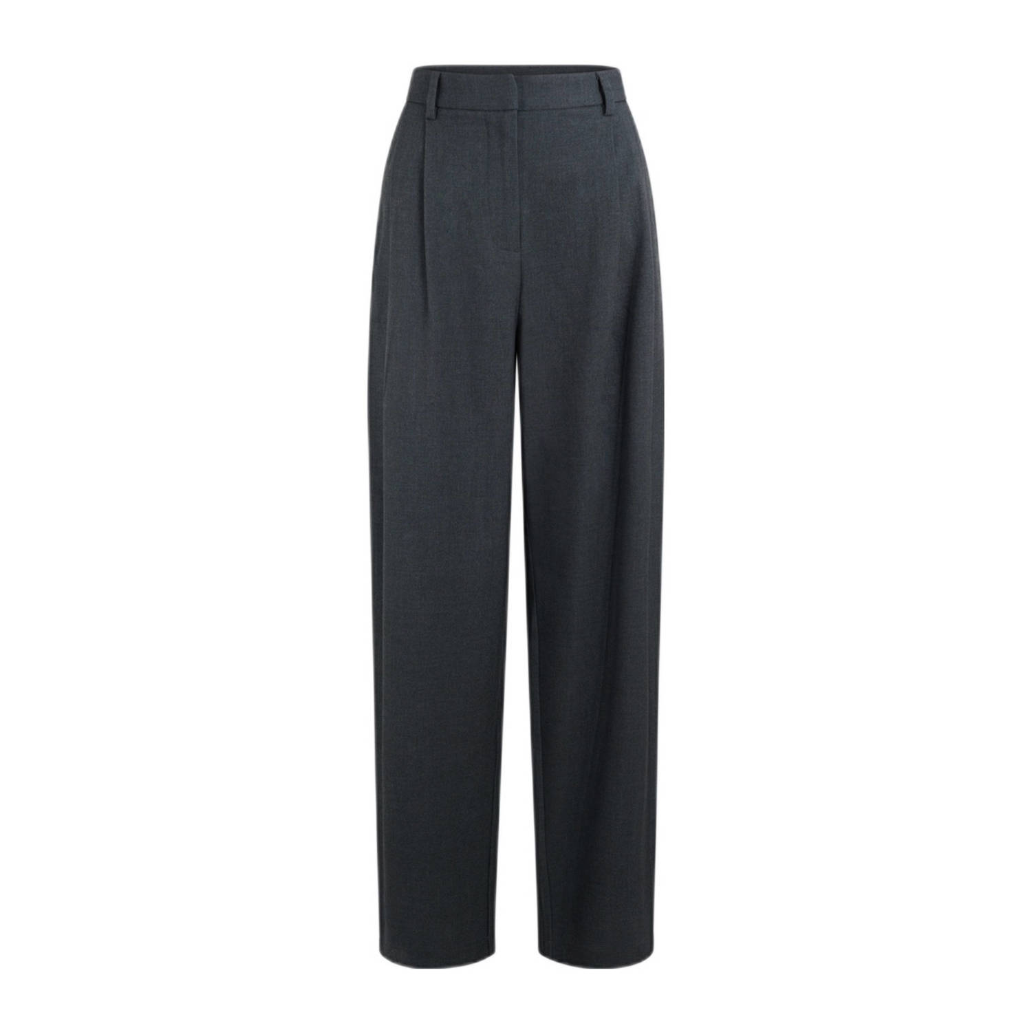 Shoeby wide leg high waist pantalon grijs