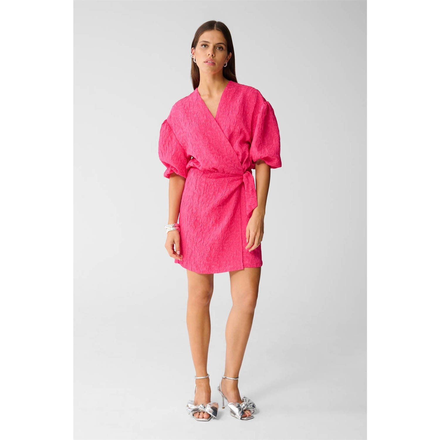Shoeby wikkel- overslagjurk roze