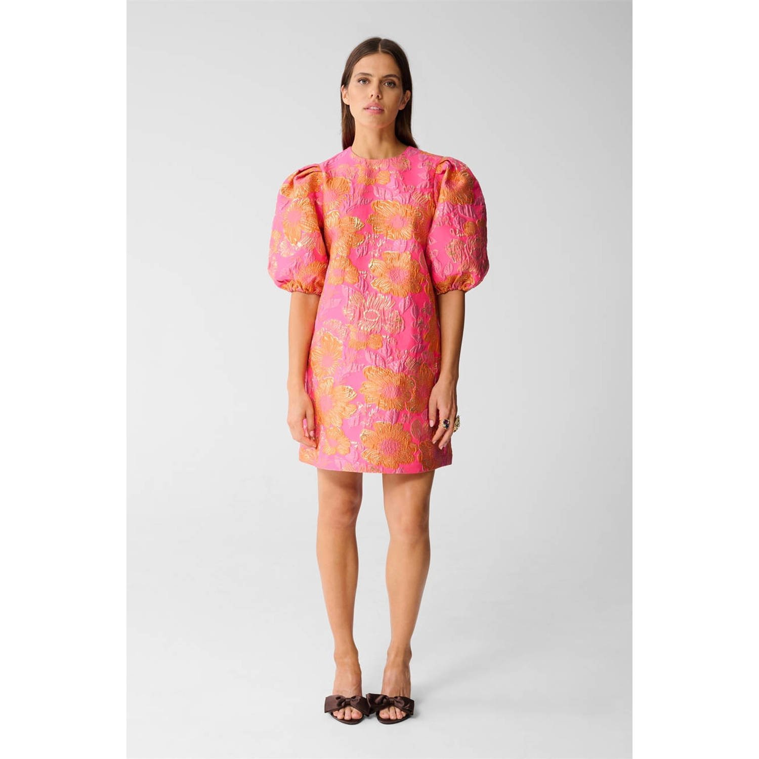 Shoeby mini jurk met lurex roze
