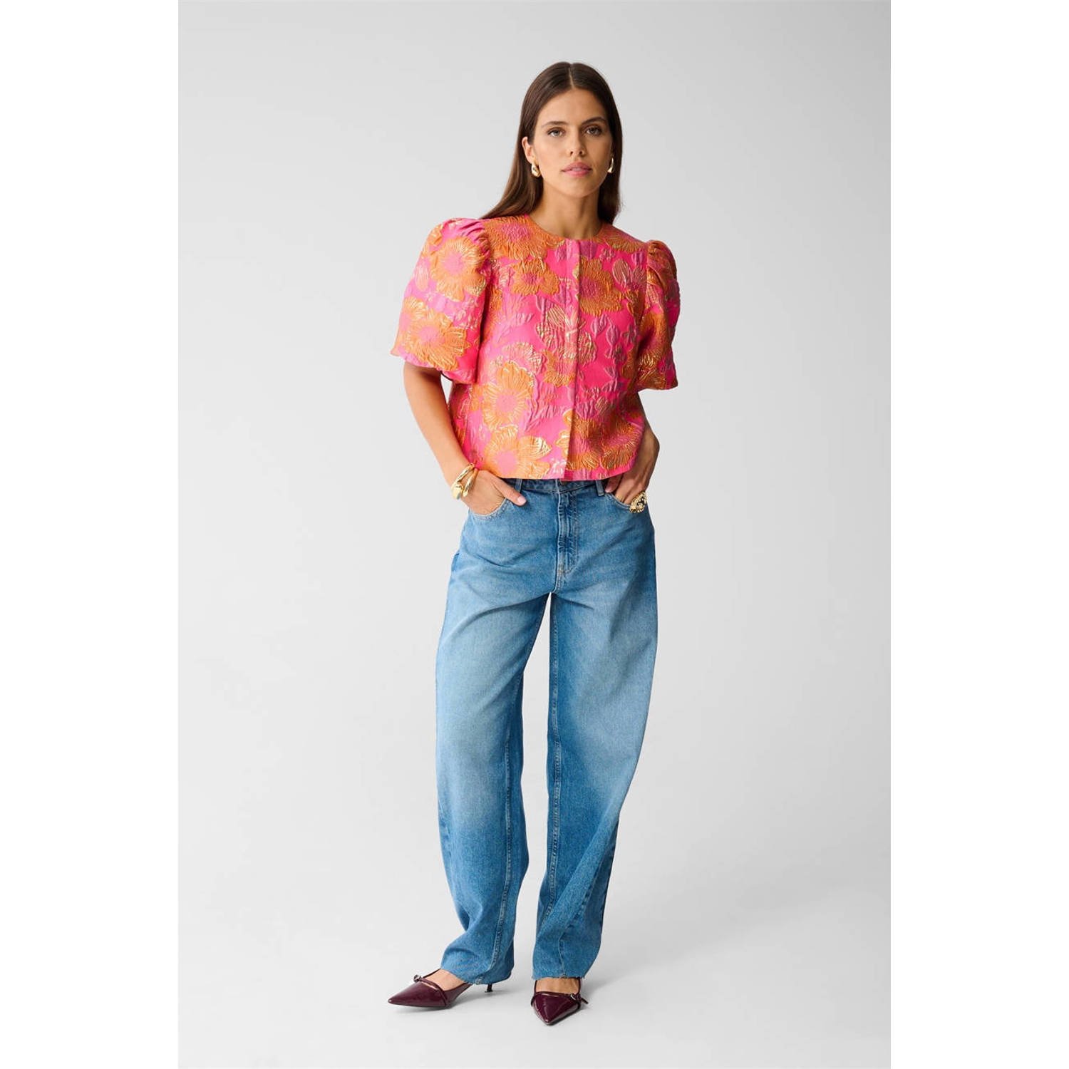 Shoeby top roze met lurex