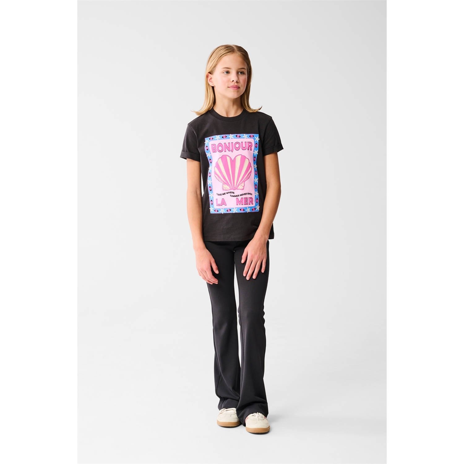 Shoeby flared broek grijs