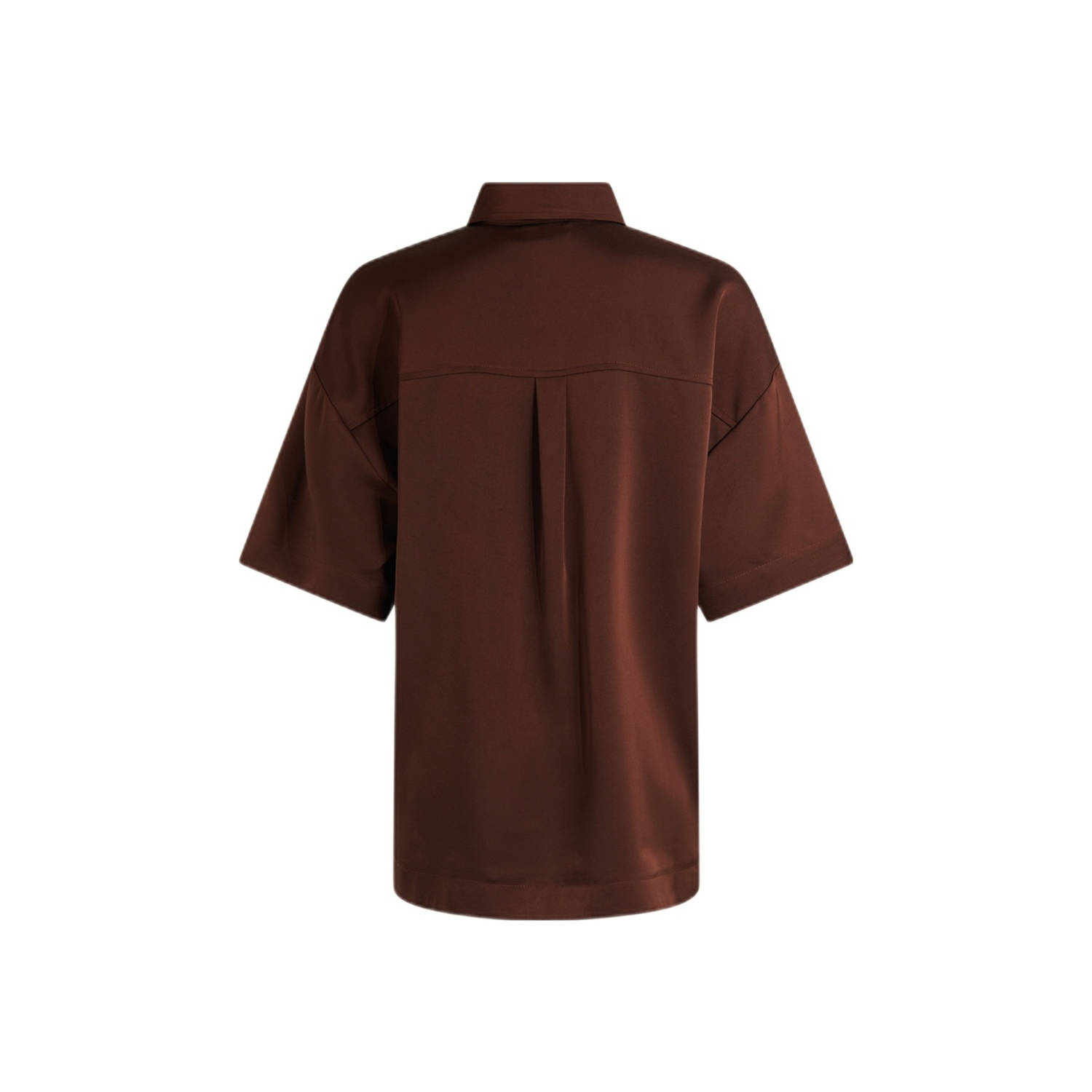 Shoeby satijnen blouse donkerbruin