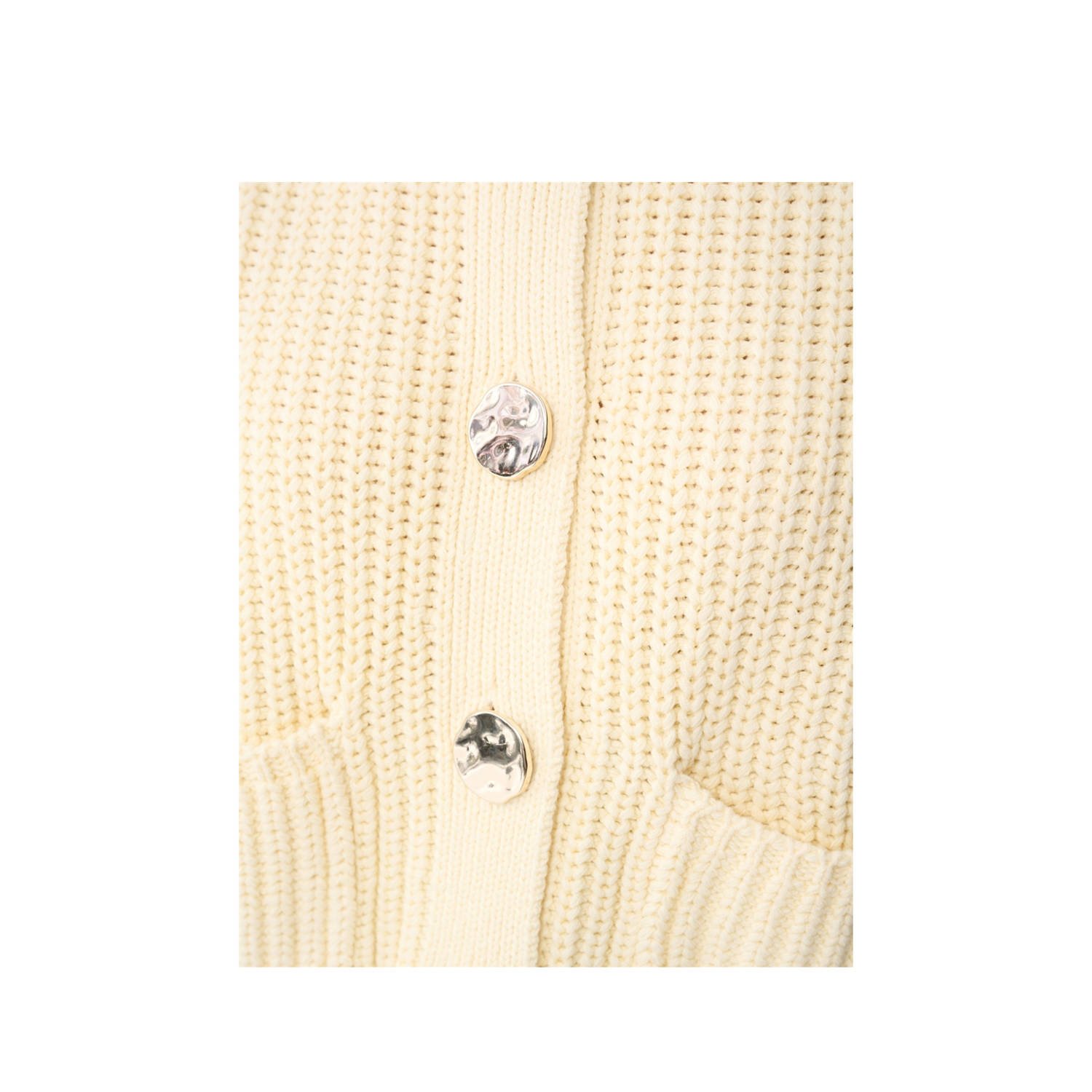 Shoeby gilet ecru grof gebreid