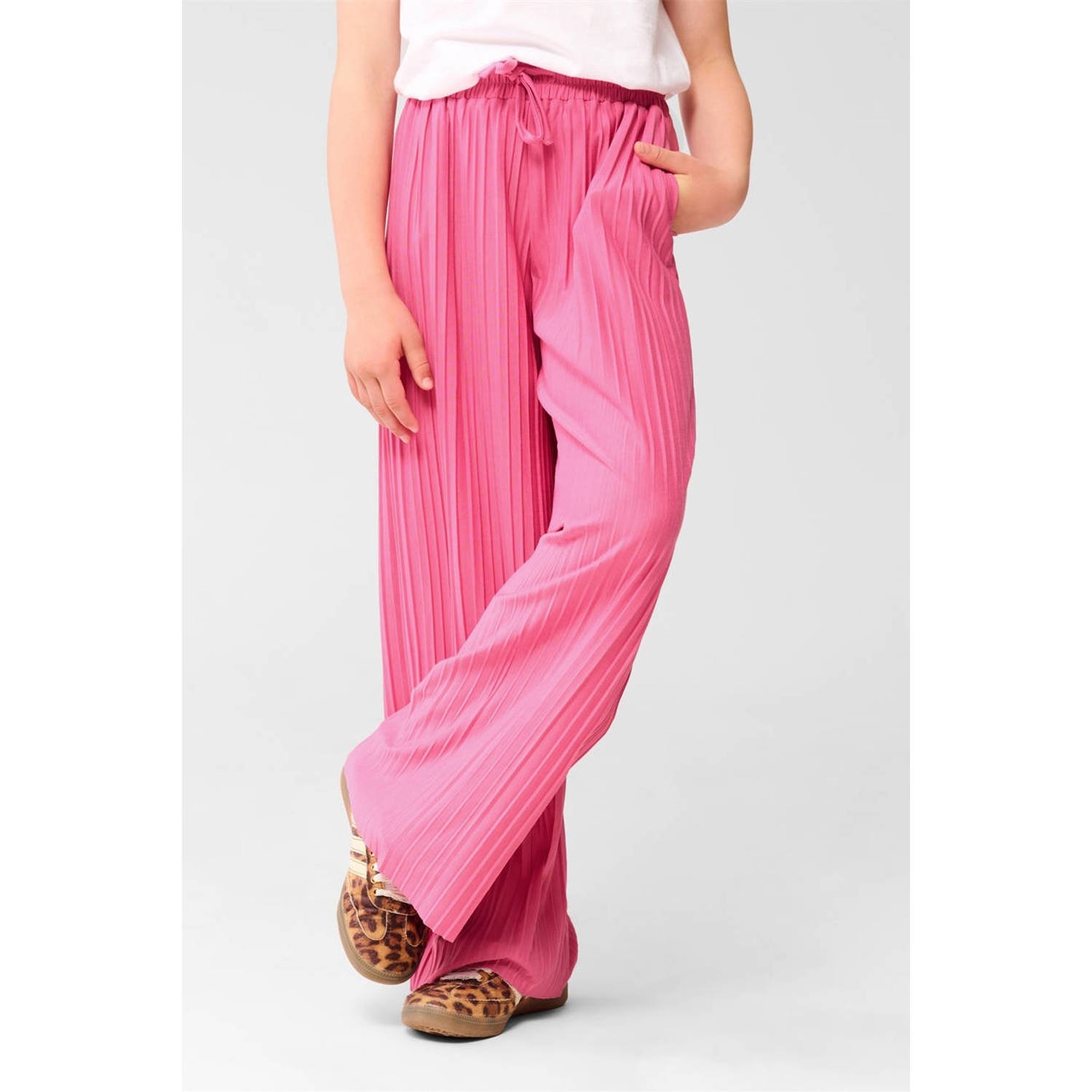 Shoeby wide leg casual broek roze