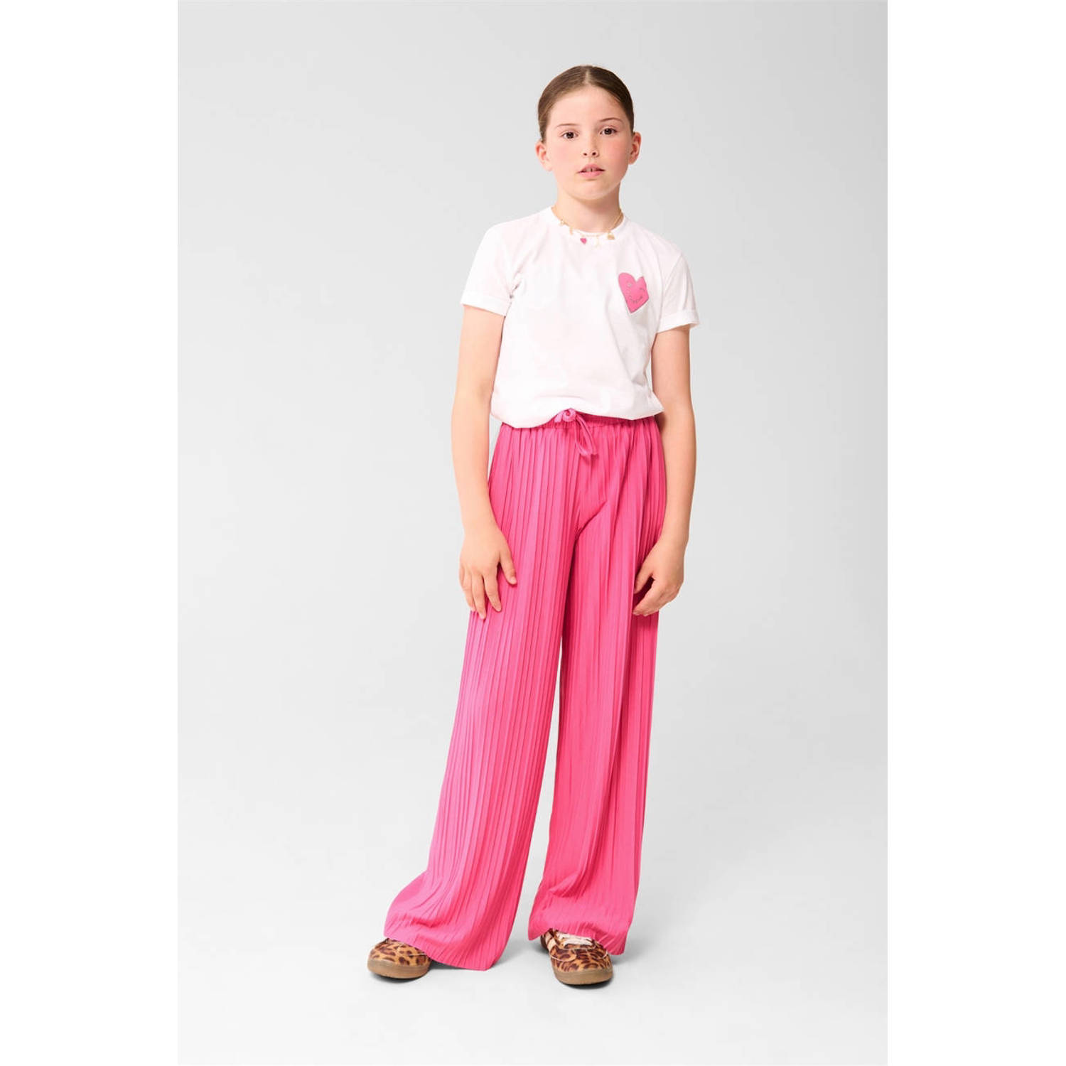 Shoeby wide leg casual broek roze