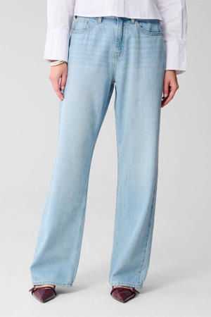 high waist wide leg jeans light blue denim