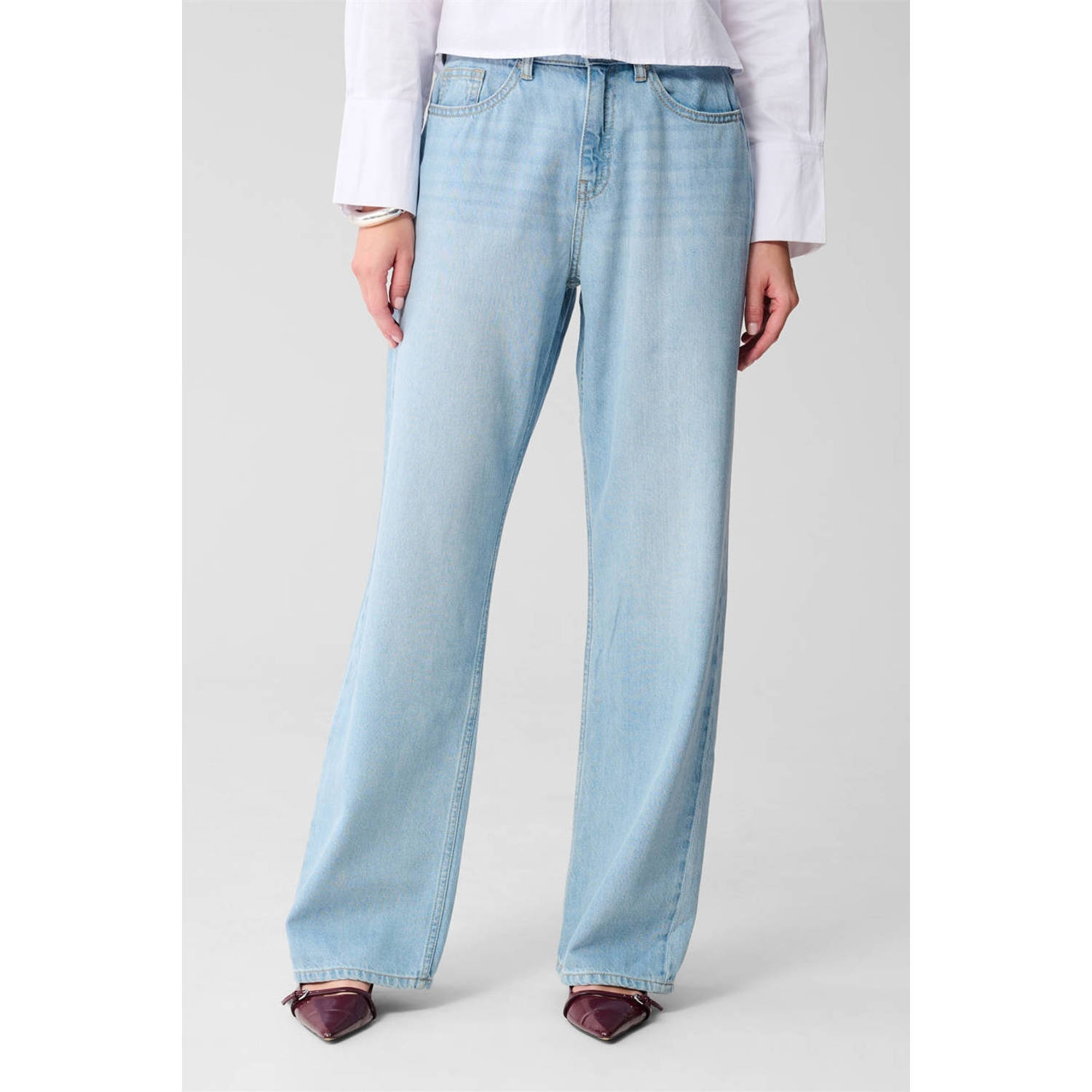 Shoeby high waist wide leg jeans light blue denim