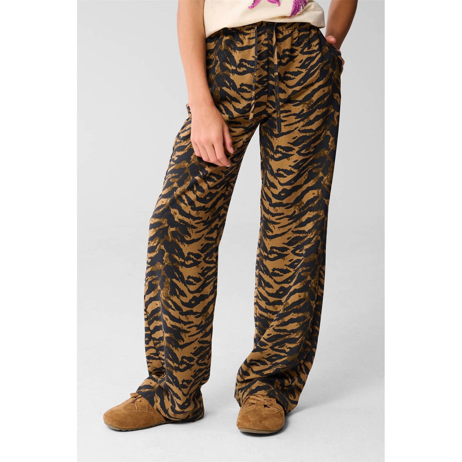 Shoeby wide leg casual broek bruin